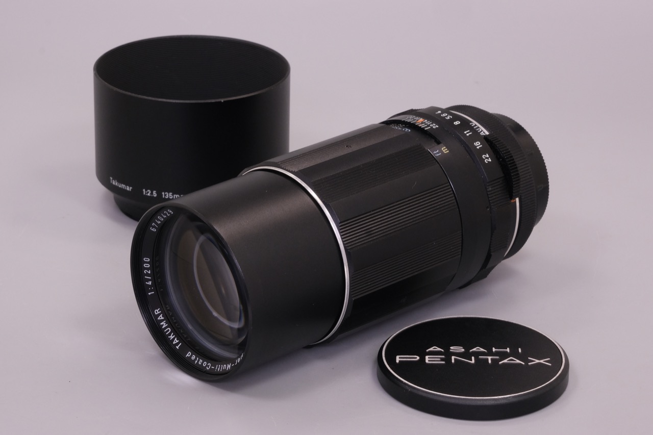 ペンタックス SMC TAKUMAR 200mm/4 (M42) フード付